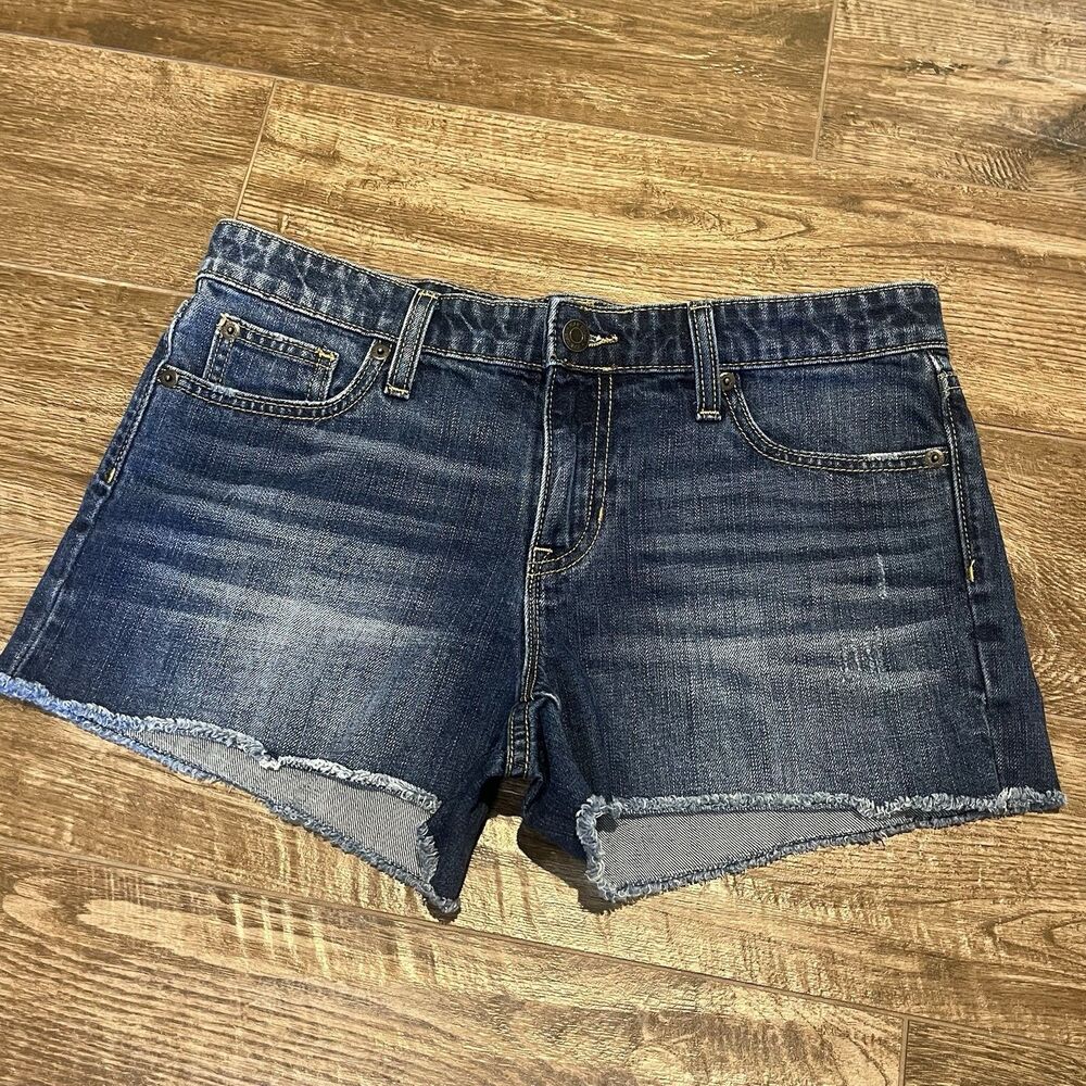 Gap Womens Shorts Size 4/27 Blue Sexy Boyfriend Grunge Cotton Distress Low Rise